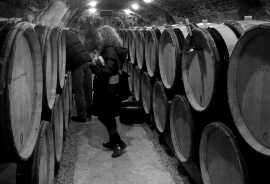 Alice in the cellar at Domaine de la Romanée-Conti