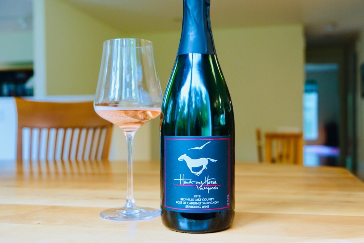 2019 Hawk and Horse Vineyards Sparkling Cabernet Sauvignon Rosé Red Hills Lake County