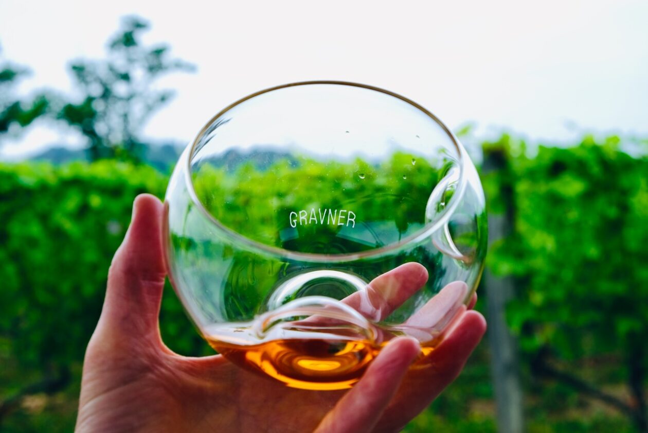 A custom glass developed by Jôsko Gravner, a Ribolla winemaker in Friuli