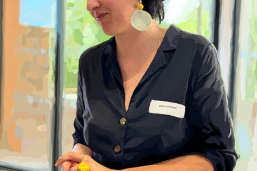 Noémie Vidil at a tasting of St. Chinian white wines